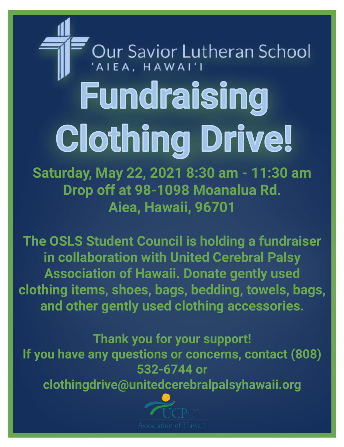 May 2020-2021 Clothing Drive - Our Savior Lutheran School